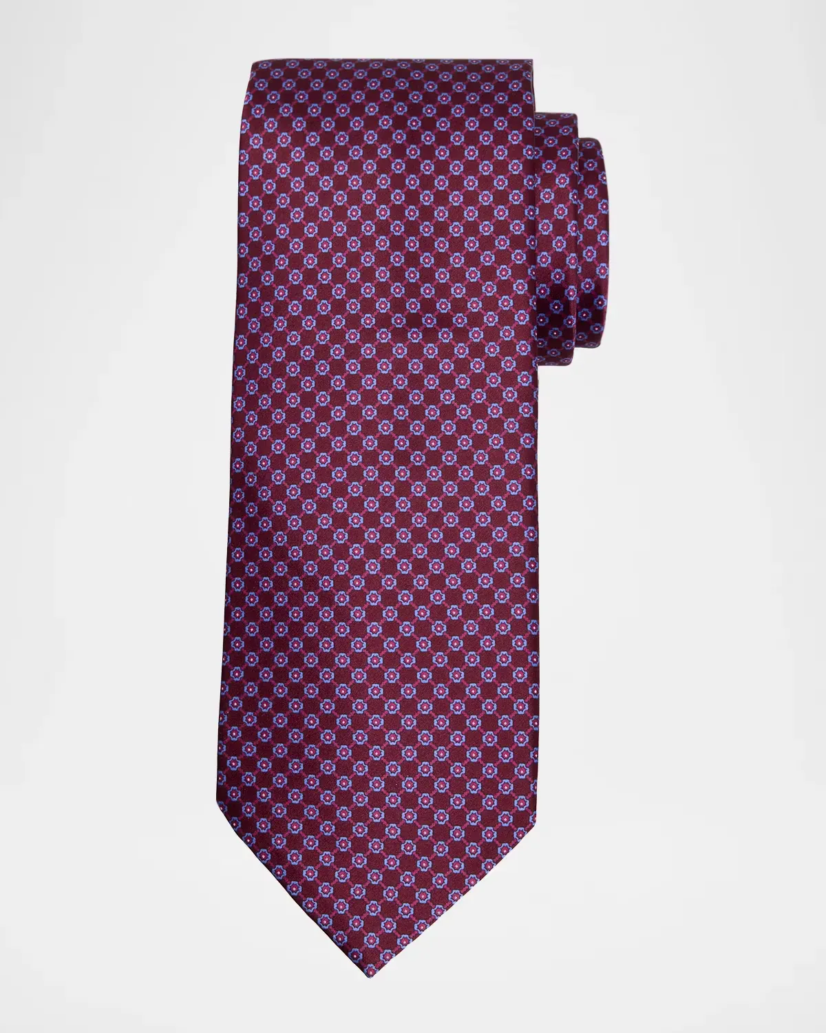 Grid Check Square Silk Tie by Stefano Ricci