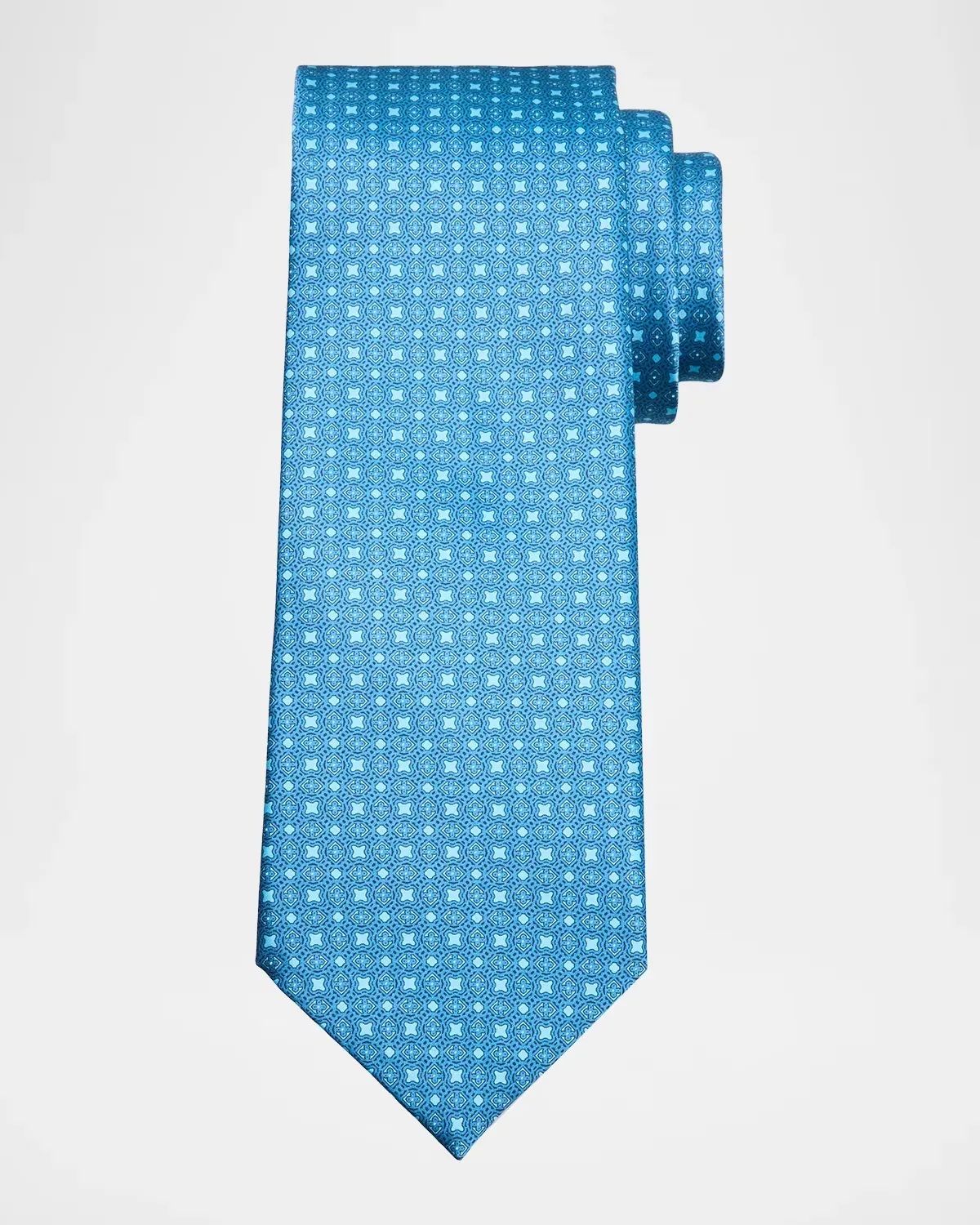 Mosaic Diamond-Print Silk Tie