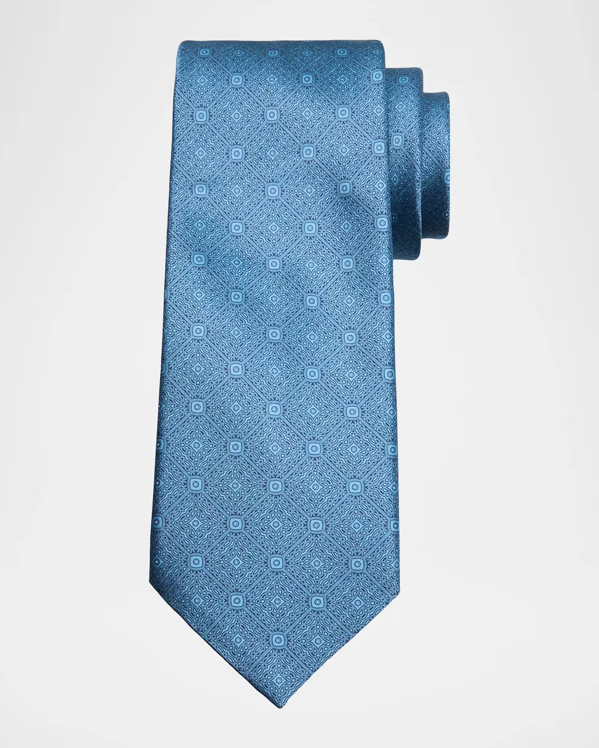 Macro Mosaic-Print Silk Tie