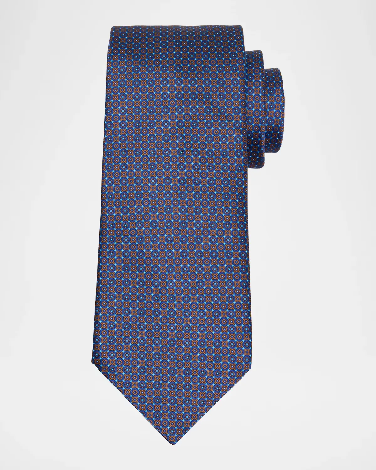 Mosaic Inlay-Print Silk Tie
