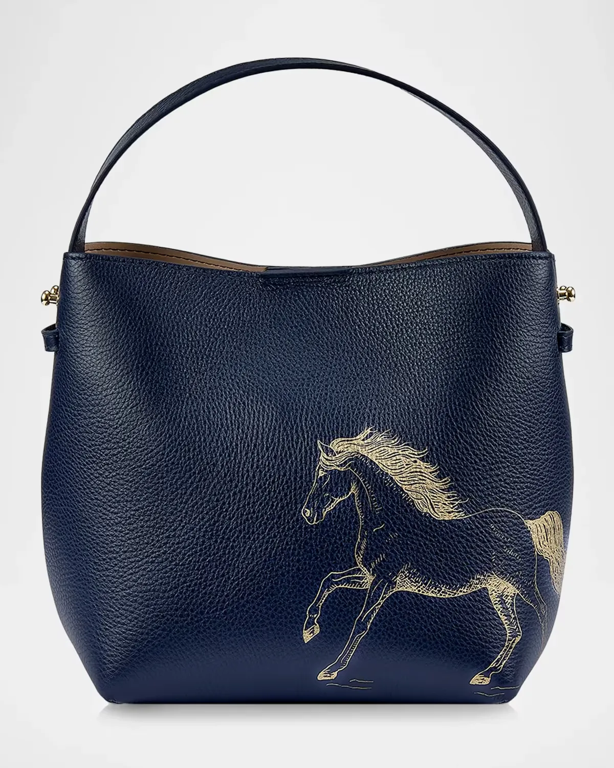 Melissa Bamber x Gigi New York: the Equestrian Edition Graceful Horse Selena Leather Bucket Bag by Gigi New York