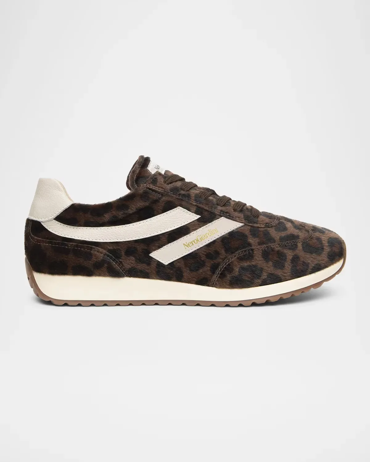 Retro Leopard Calf Hair Runner Sneakers by NeroGiardini