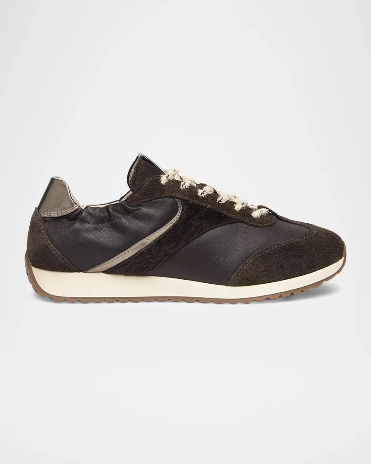 Mixed Leather Low-Top Sneakers