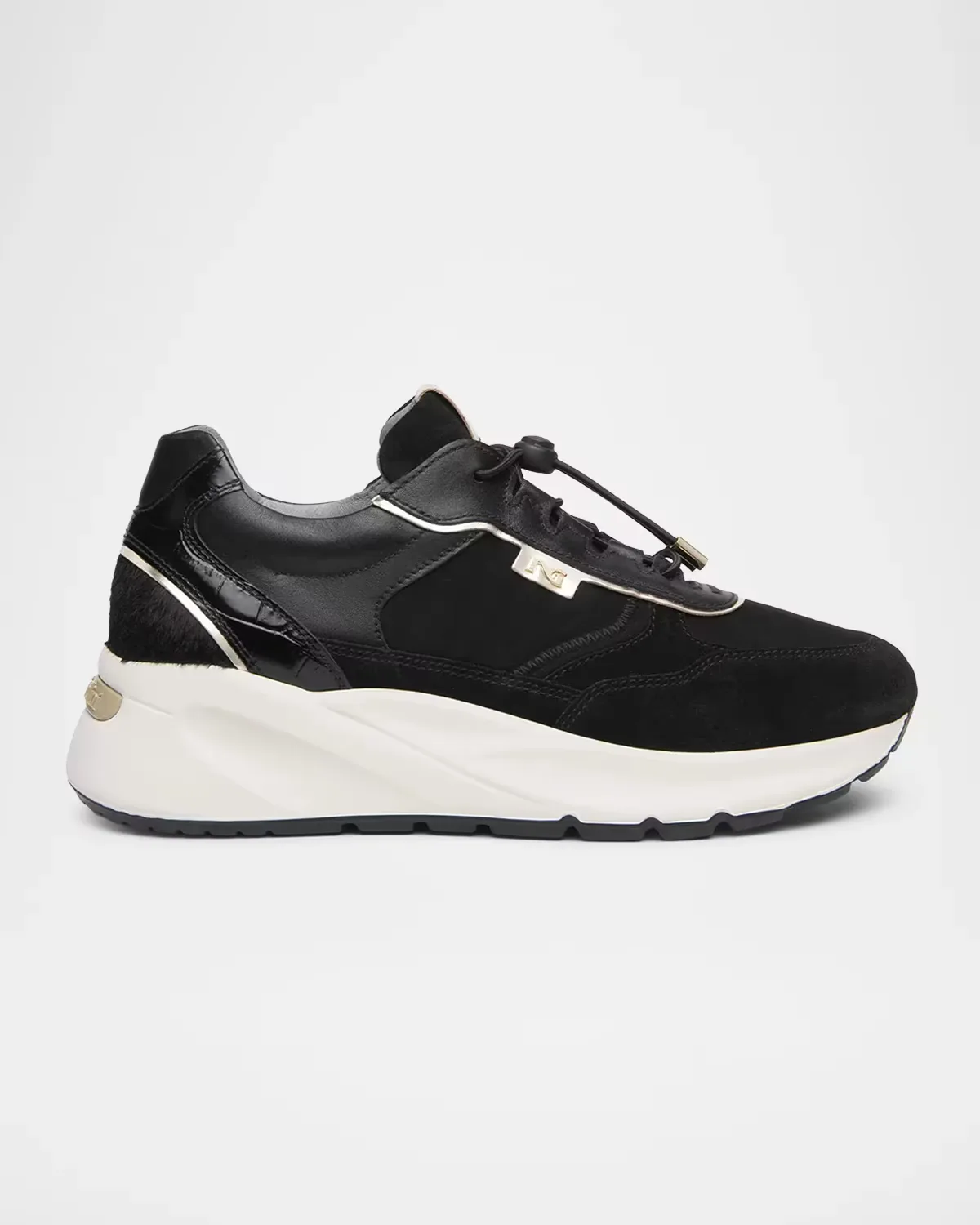 Bungee Drawcord Suede Sneakers by NeroGiardini