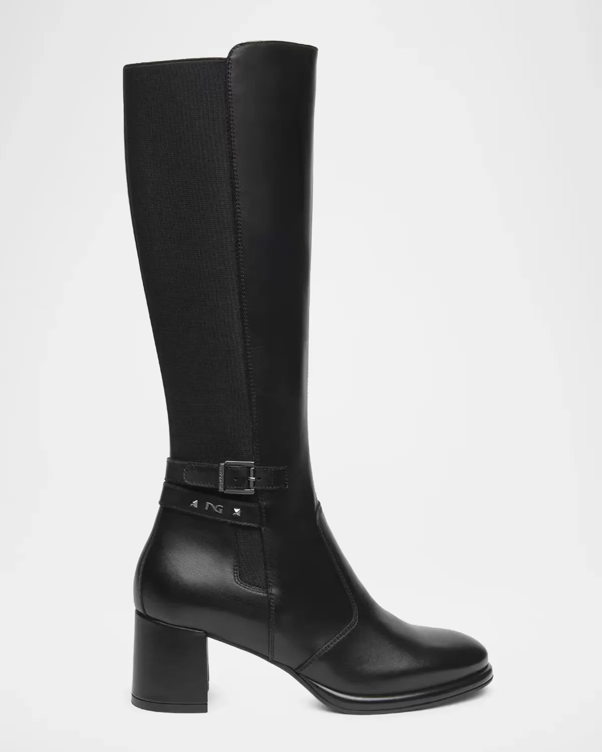 60mm Buckle Strap Leather Knee-High Boots by NeroGiardini