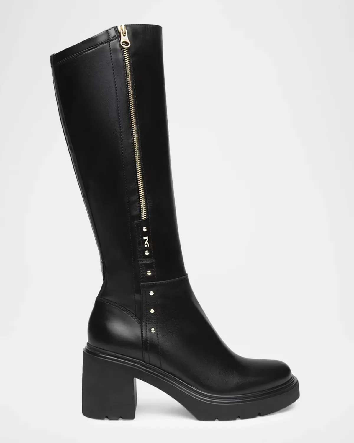 85mm Studded Leather Knee-High Boots by NeroGiardini