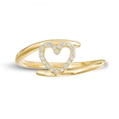 Round Diamond 10K Yellow Gold Open Heart Bypass Ring by Belk & Co