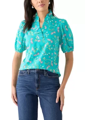 Ruffle Printed Top by Crown & Ivy