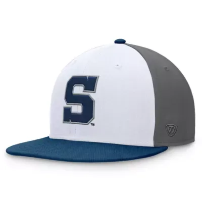 NCAA White/Navy Penn State Nittany Lions Tri-Tone Collector Fitted Hat by Top of the World