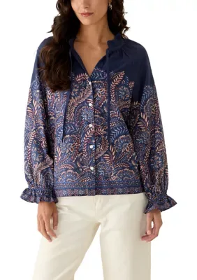 Long Sleeve Marina Blooms Blouse