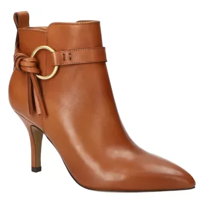 Flair Ankle Boots, Cognac Leather by Bella Vita