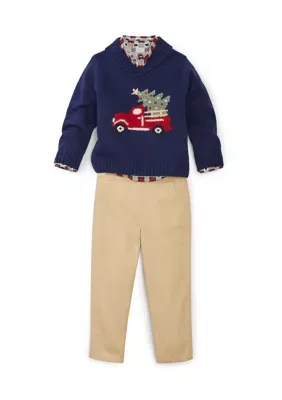 3-Piece Sweater Woven Pant Set by Draper