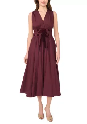 Sleeveless V-Neck Maxi Dress by Msk