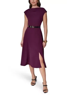 Boat Neck Cap Sleeve Dress by Donna Karan