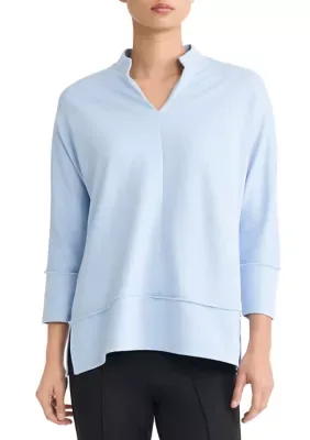 3/4 Sleeve Johnny Collar Serenity Knit Shirt by Jones New York