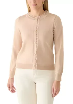 Georgette Ruffle Trim Cardigan by Love by Design