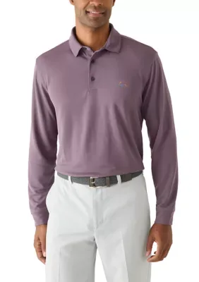 Long Sleeve Honeycomb Jersey Polo Shirt