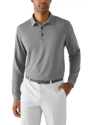 Long Sleeve Honeycomb Jersey Polo Shirt