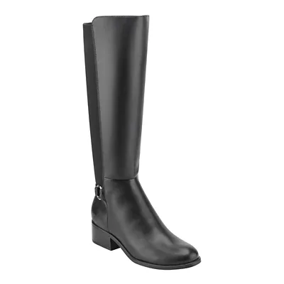 Dayla Tall Shaft Stretch Back Block Heel Boots