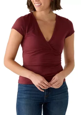 Fitted Surplice Front Top by Derek Heart