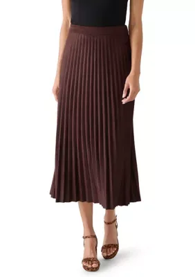 Pleated Vegan Suede Lined Zip Skirt by Philosophy