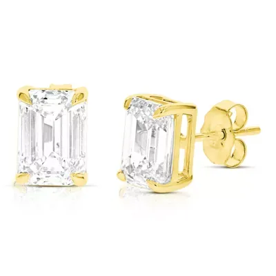 Lab Created 5 ct. t.w. Lab Grown Diamond Stud Earrings in 14K Gold Emerald Shape by Amairah