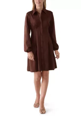 Long Sleeve Shirt Dress by Kensie