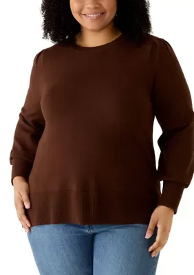 Long Sleeve Crew Neck Tunic Sweater by Crown & Ivy