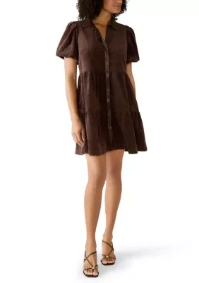 Button-Front Shirt Dress by Robbie Bee