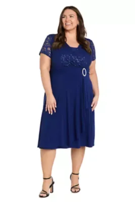 Lace and Ity Wrap Dress by R&M Richards
