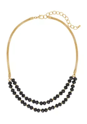 Layered Beaded Chain Necklace 18 In by Evie & Emma