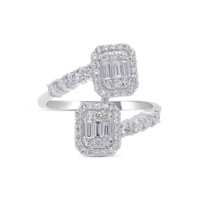 Sterling Silver 1 CTW Lab-Grown GH/SI1 Diamond Ring by Diamaison