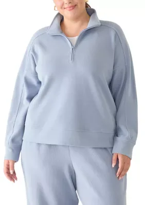 OLIVE + OAK Long Sleeve 1/4 Zip Hacci Pullover by Olive  Oak