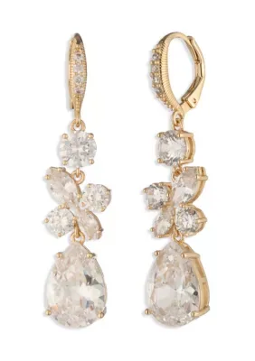 Cluster Double Drop Cubic Zirconia Earrings by GIVENCHY