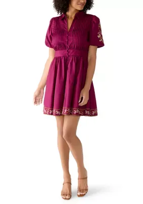 Puff Sleeve Button-Front Dress by CeCe