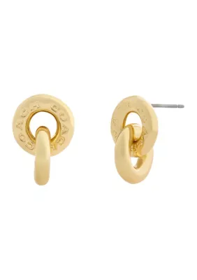 Signature Logo Interlocking Ring Drop Earrings by Coach