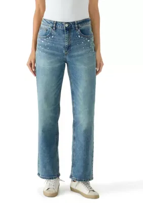 High Rise Wide Leg Crystal Jeans by BB Dakota