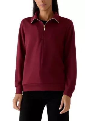 Collared 1/4 Zip Sweatshirt by Nanette Lepore