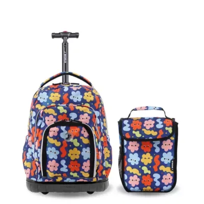 Lollipop 16 Rolling Backpack with Insulated Lunch Bag by J World