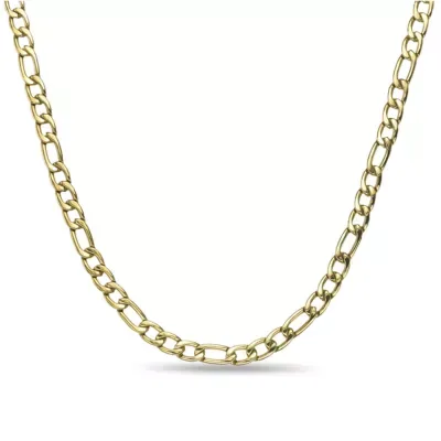 Stainless Steel Figaro Chain Necklace 24 In
