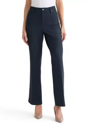 Bootcut Lexington Print Denim Compression Pants by Jones New York