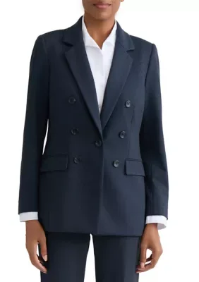 Compression Denim Collared Jacket by Jones New York