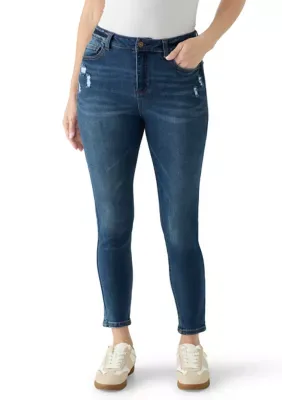 High Rise Distressed Skinny Jeans