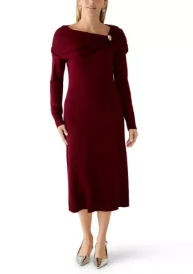 Off the Shoulder Long Sleeve Dress by Robbie Bee
