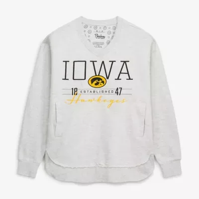 NCAA Iowa Hawkeyes Marcus East Hall Poncho V-Neck Sweatshirt by Pressbox