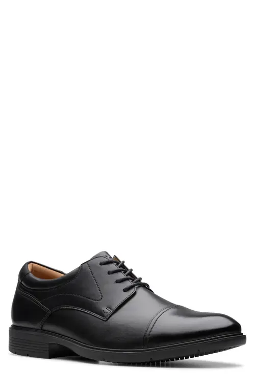Eldredge Cap Toe Derby in Black Leather by Clarks(r)