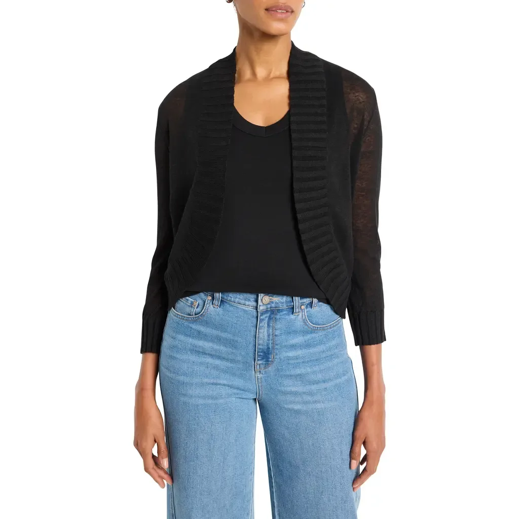 Linen Blend Bolero Cardigan by NIC+ZOE