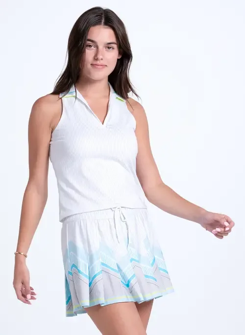 Pinstripe Lanes Polo Tank by Lucky in Love