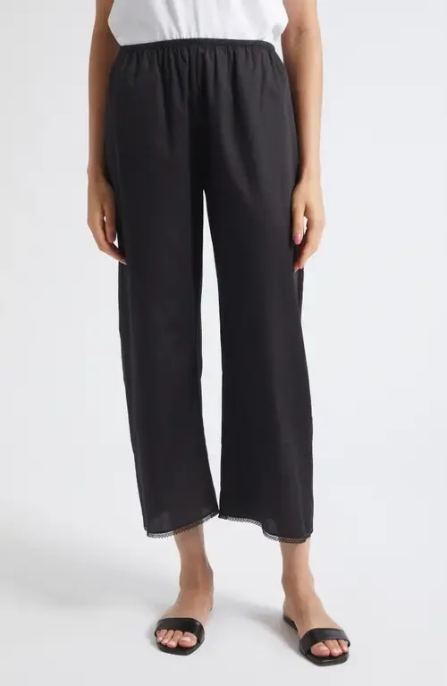 Yoko Lace Hem Crop Cotton Pants by LESET
