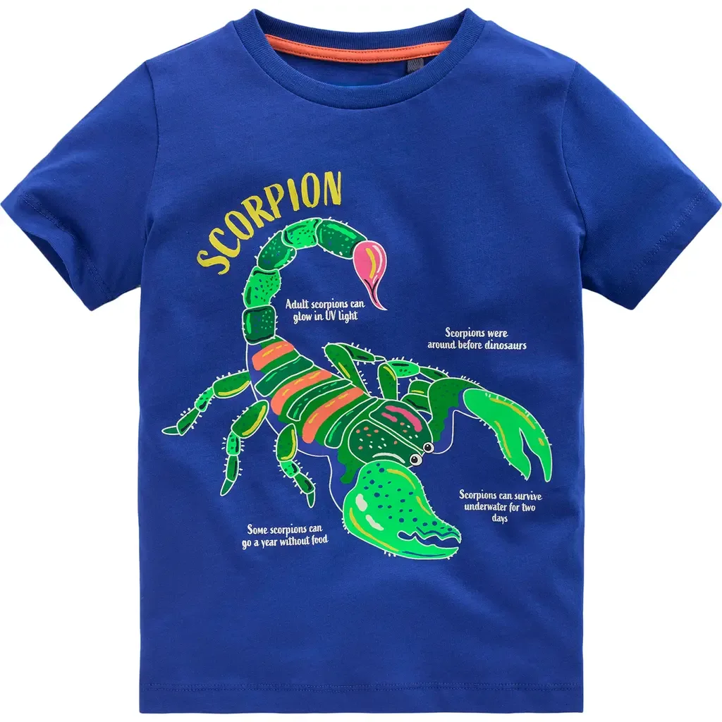 Glow in the Dark Cotton Graphic T-Shirt by Mini Boden